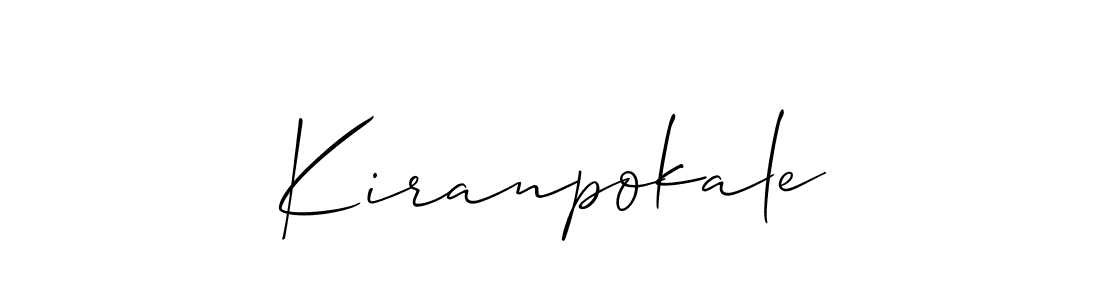 Use a signature maker to create a handwritten signature online. With this signature software, you can design (Allison_Script) your own signature for name Kiranpokale. Kiranpokale signature style 2 images and pictures png