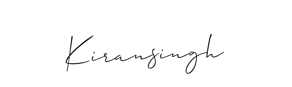 It looks lik you need a new signature style for name Kiransingh. Design unique handwritten (Allison_Script) signature with our free signature maker in just a few clicks. Kiransingh signature style 2 images and pictures png