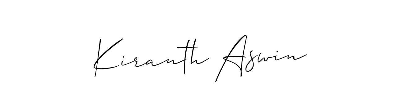 if you are searching for the best signature style for your name Kiranth Aswin. so please give up your signature search. here we have designed multiple signature styles  using Allison_Script. Kiranth Aswin signature style 2 images and pictures png