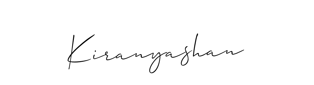 Also we have Kiranyashan name is the best signature style. Create professional handwritten signature collection using Allison_Script autograph style. Kiranyashan signature style 2 images and pictures png