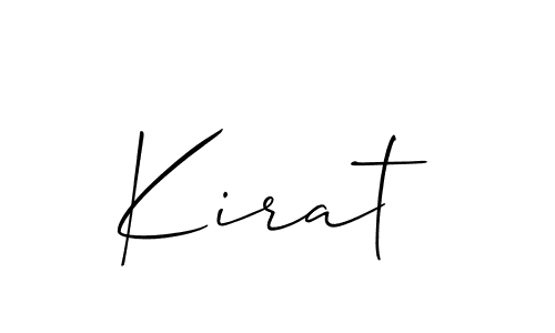 Create a beautiful signature design for name Kirat. With this signature (Allison_Script) fonts, you can make a handwritten signature for free. Kirat signature style 2 images and pictures png