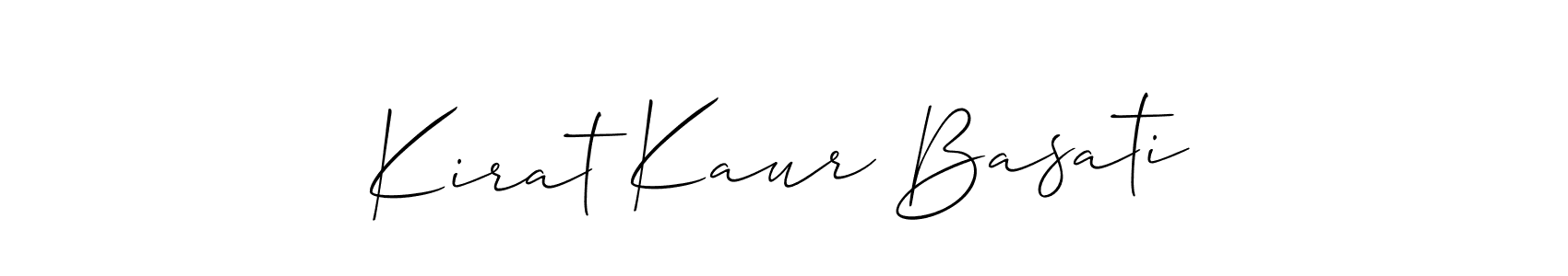 You should practise on your own different ways (Allison_Script) to write your name (Kirat Kaur Basati) in signature. don't let someone else do it for you. Kirat Kaur Basati signature style 2 images and pictures png