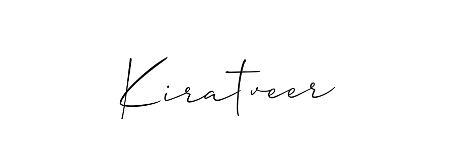 Use a signature maker to create a handwritten signature online. With this signature software, you can design (Allison_Script) your own signature for name Kiratveer. Kiratveer signature style 2 images and pictures png