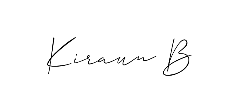 Use a signature maker to create a handwritten signature online. With this signature software, you can design (Allison_Script) your own signature for name Kiraun B. Kiraun B signature style 2 images and pictures png