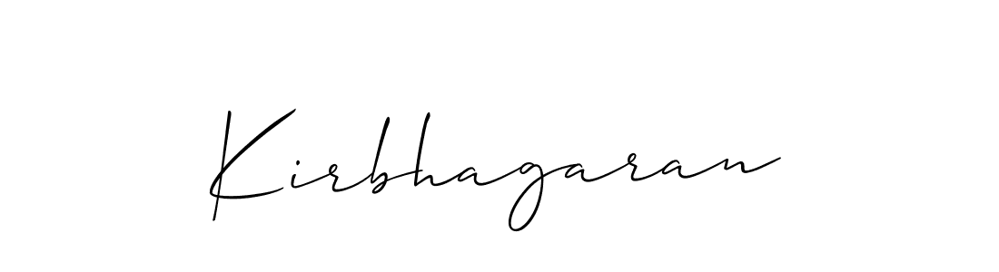 Make a beautiful signature design for name Kirbhagaran. With this signature (Allison_Script) style, you can create a handwritten signature for free. Kirbhagaran signature style 2 images and pictures png