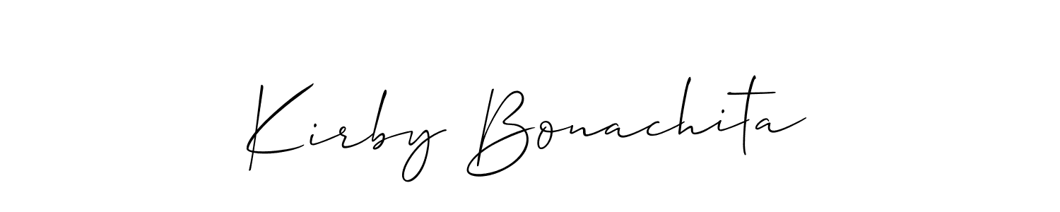 if you are searching for the best signature style for your name Kirby Bonachita. so please give up your signature search. here we have designed multiple signature styles  using Allison_Script. Kirby Bonachita signature style 2 images and pictures png