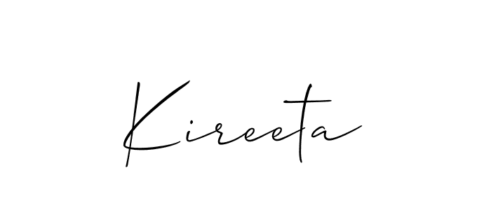 if you are searching for the best signature style for your name Kireeta. so please give up your signature search. here we have designed multiple signature styles  using Allison_Script. Kireeta signature style 2 images and pictures png