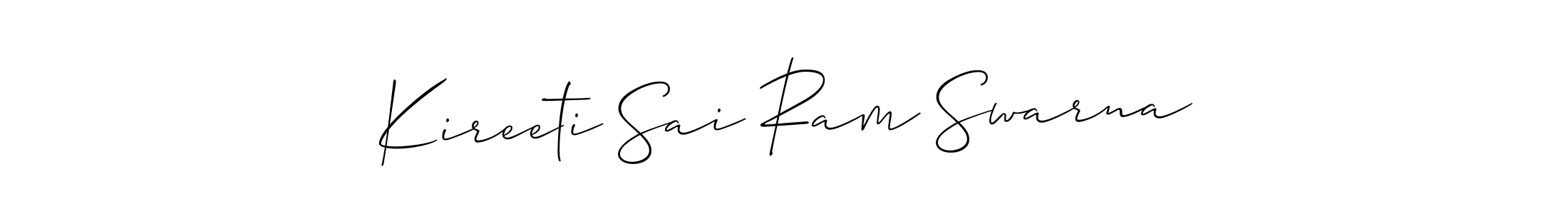 Similarly Allison_Script is the best handwritten signature design. Signature creator online .You can use it as an online autograph creator for name Kireeti Sai Ram Swarna. Kireeti Sai Ram Swarna signature style 2 images and pictures png