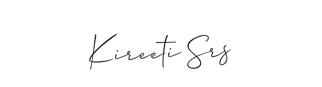 Make a beautiful signature design for name Kireeti Srs. With this signature (Allison_Script) style, you can create a handwritten signature for free. Kireeti Srs signature style 2 images and pictures png