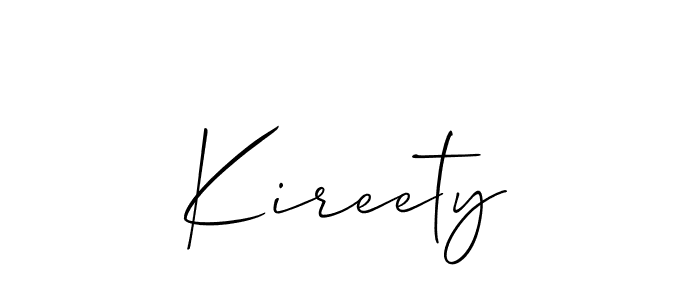 Design your own signature with our free online signature maker. With this signature software, you can create a handwritten (Allison_Script) signature for name Kireety. Kireety signature style 2 images and pictures png