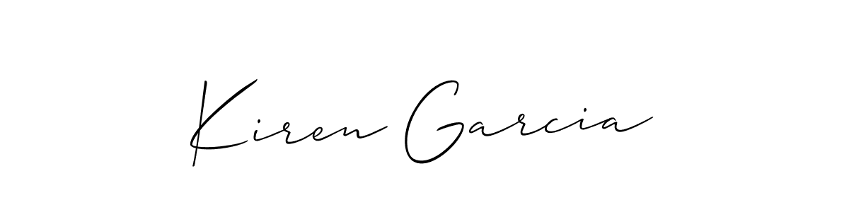 Make a short Kiren Garcia signature style. Manage your documents anywhere anytime using Allison_Script. Create and add eSignatures, submit forms, share and send files easily. Kiren Garcia signature style 2 images and pictures png