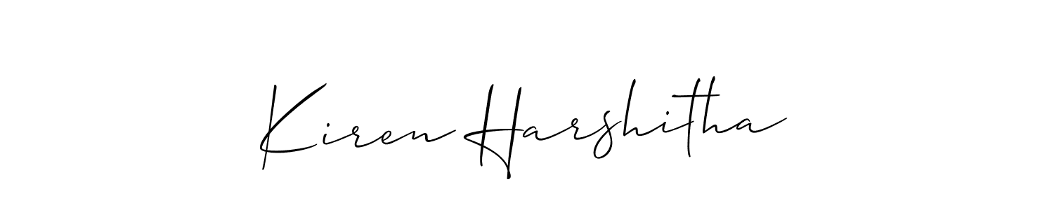 Make a short Kiren Harshitha signature style. Manage your documents anywhere anytime using Allison_Script. Create and add eSignatures, submit forms, share and send files easily. Kiren Harshitha signature style 2 images and pictures png