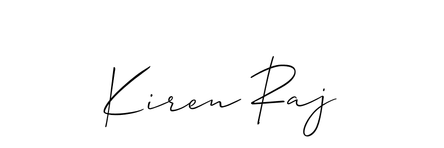 Make a beautiful signature design for name Kiren Raj. With this signature (Allison_Script) style, you can create a handwritten signature for free. Kiren Raj signature style 2 images and pictures png