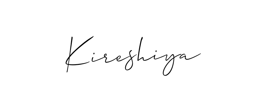 Similarly Allison_Script is the best handwritten signature design. Signature creator online .You can use it as an online autograph creator for name Kireshiya. Kireshiya signature style 2 images and pictures png