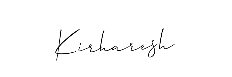 Use a signature maker to create a handwritten signature online. With this signature software, you can design (Allison_Script) your own signature for name Kirharesh. Kirharesh signature style 2 images and pictures png