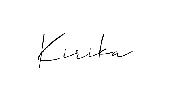 Also we have Kirika name is the best signature style. Create professional handwritten signature collection using Allison_Script autograph style. Kirika signature style 2 images and pictures png