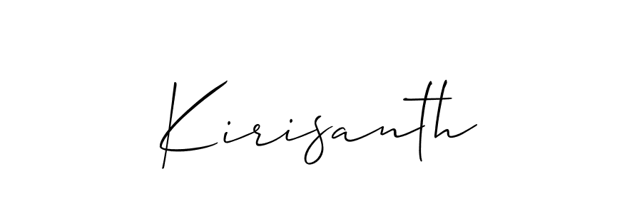 Use a signature maker to create a handwritten signature online. With this signature software, you can design (Allison_Script) your own signature for name Kirisanth. Kirisanth signature style 2 images and pictures png