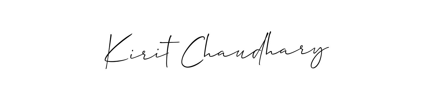 Make a short Kirit Chaudhary signature style. Manage your documents anywhere anytime using Allison_Script. Create and add eSignatures, submit forms, share and send files easily. Kirit Chaudhary signature style 2 images and pictures png