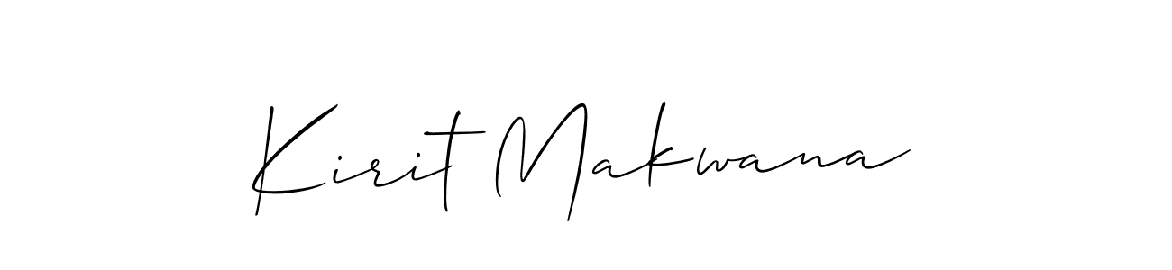 How to make Kirit Makwana name signature. Use Allison_Script style for creating short signs online. This is the latest handwritten sign. Kirit Makwana signature style 2 images and pictures png
