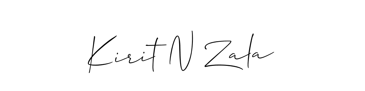 You should practise on your own different ways (Allison_Script) to write your name (Kirit N Zala) in signature. don't let someone else do it for you. Kirit N Zala signature style 2 images and pictures png