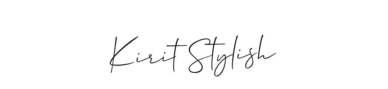 How to make Kirit Stylish name signature. Use Allison_Script style for creating short signs online. This is the latest handwritten sign. Kirit Stylish signature style 2 images and pictures png
