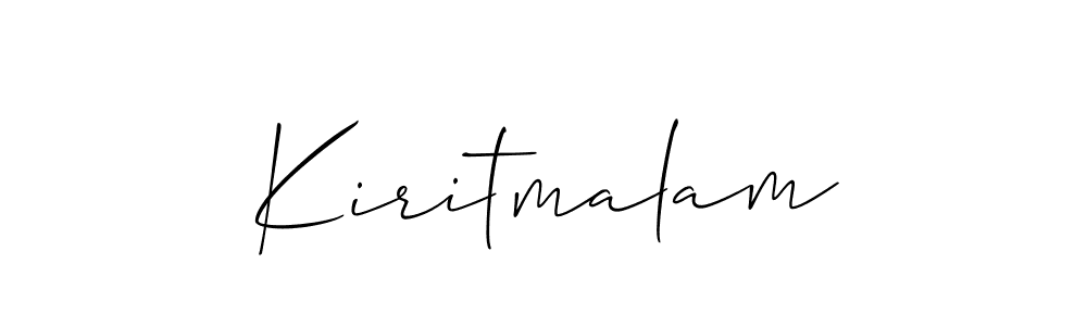 The best way (Allison_Script) to make a short signature is to pick only two or three words in your name. The name Kiritmalam include a total of six letters. For converting this name. Kiritmalam signature style 2 images and pictures png