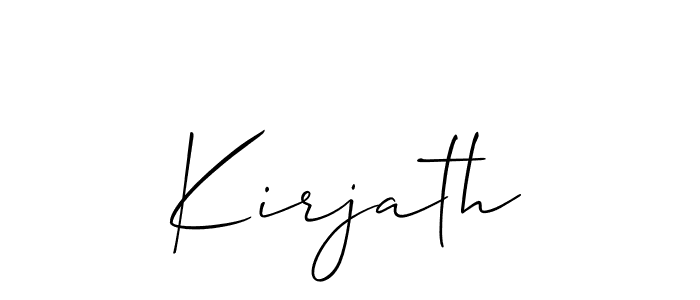 How to Draw Kirjath signature style? Allison_Script is a latest design signature styles for name Kirjath. Kirjath signature style 2 images and pictures png