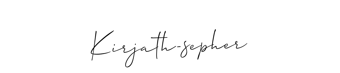 Use a signature maker to create a handwritten signature online. With this signature software, you can design (Allison_Script) your own signature for name Kirjath-sepher. Kirjath-sepher signature style 2 images and pictures png