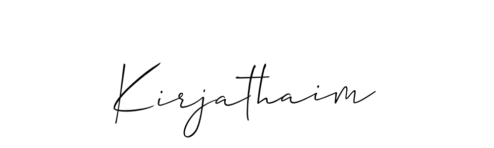 You should practise on your own different ways (Allison_Script) to write your name (Kirjathaim) in signature. don't let someone else do it for you. Kirjathaim signature style 2 images and pictures png