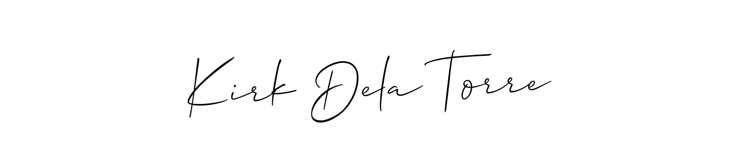 Kirk Dela Torre stylish signature style. Best Handwritten Sign (Allison_Script) for my name. Handwritten Signature Collection Ideas for my name Kirk Dela Torre. Kirk Dela Torre signature style 2 images and pictures png