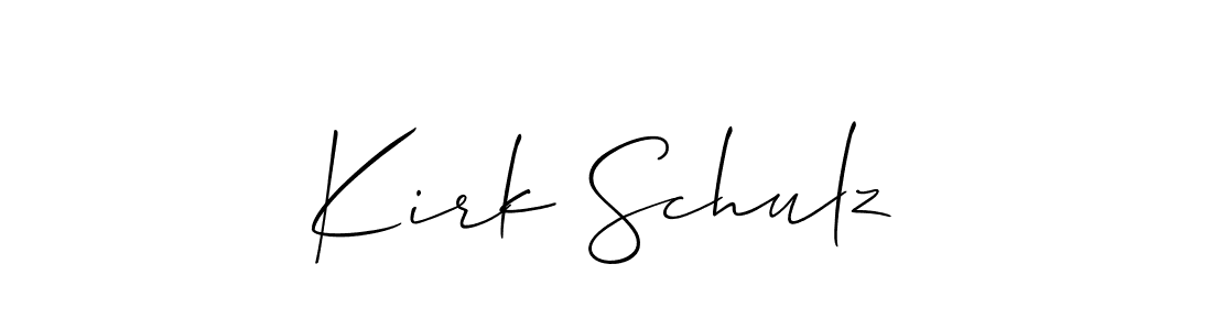 It looks lik you need a new signature style for name Kirk Schulz. Design unique handwritten (Allison_Script) signature with our free signature maker in just a few clicks. Kirk Schulz signature style 2 images and pictures png