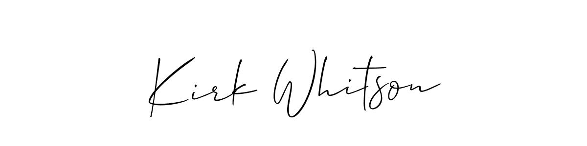 How to make Kirk Whitson name signature. Use Allison_Script style for creating short signs online. This is the latest handwritten sign. Kirk Whitson signature style 2 images and pictures png