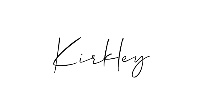 How to make Kirkley signature? Allison_Script is a professional autograph style. Create handwritten signature for Kirkley name. Kirkley signature style 2 images and pictures png