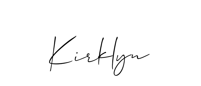 Similarly Allison_Script is the best handwritten signature design. Signature creator online .You can use it as an online autograph creator for name Kirklyn. Kirklyn signature style 2 images and pictures png