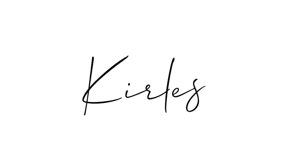 Allison_Script is a professional signature style that is perfect for those who want to add a touch of class to their signature. It is also a great choice for those who want to make their signature more unique. Get Kirles name to fancy signature for free. Kirles signature style 2 images and pictures png