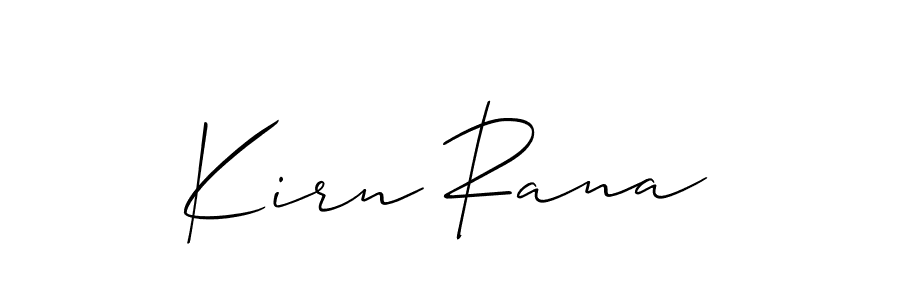 It looks lik you need a new signature style for name Kirn Rana. Design unique handwritten (Allison_Script) signature with our free signature maker in just a few clicks. Kirn Rana signature style 2 images and pictures png