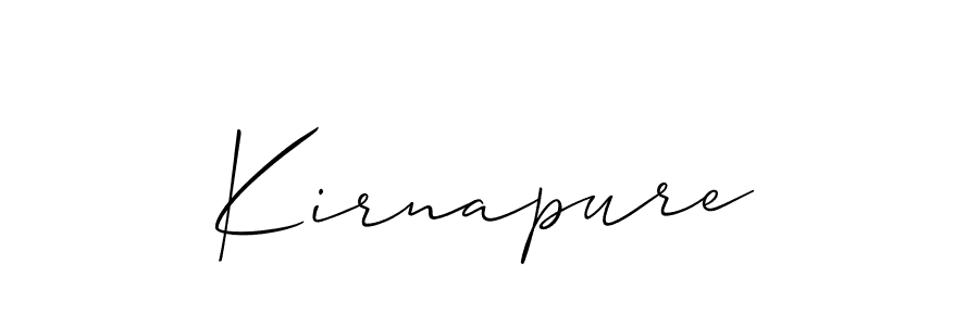 if you are searching for the best signature style for your name Kirnapure. so please give up your signature search. here we have designed multiple signature styles  using Allison_Script. Kirnapure signature style 2 images and pictures png