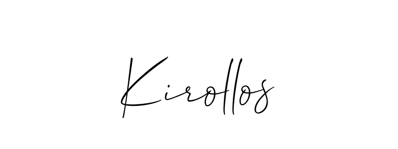 How to make Kirollos signature? Allison_Script is a professional autograph style. Create handwritten signature for Kirollos name. Kirollos signature style 2 images and pictures png