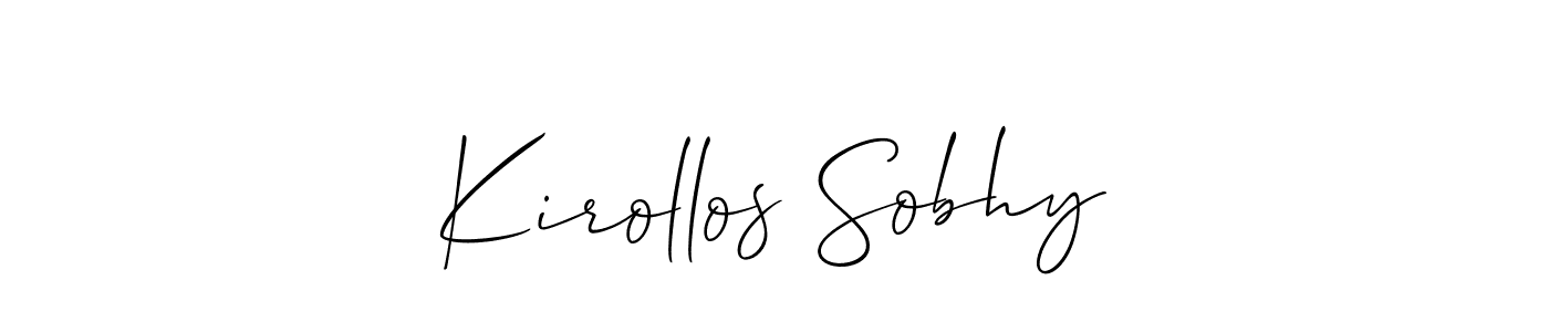 Also You can easily find your signature by using the search form. We will create Kirollos Sobhy name handwritten signature images for you free of cost using Allison_Script sign style. Kirollos Sobhy signature style 2 images and pictures png