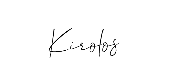 Make a short Kirolos signature style. Manage your documents anywhere anytime using Allison_Script. Create and add eSignatures, submit forms, share and send files easily. Kirolos signature style 2 images and pictures png