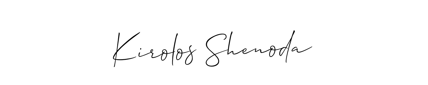 Use a signature maker to create a handwritten signature online. With this signature software, you can design (Allison_Script) your own signature for name Kirolos Shenoda. Kirolos Shenoda signature style 2 images and pictures png