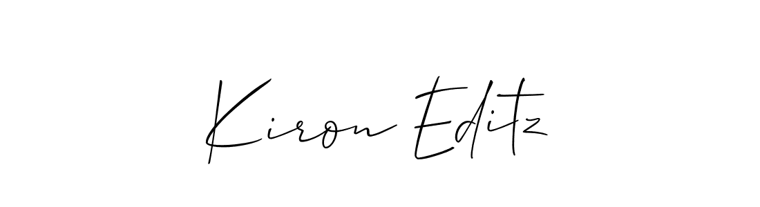 Make a beautiful signature design for name Kiron Editz. With this signature (Allison_Script) style, you can create a handwritten signature for free. Kiron Editz signature style 2 images and pictures png