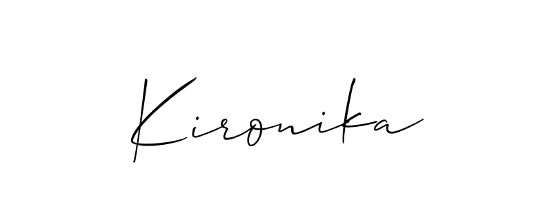 Similarly Allison_Script is the best handwritten signature design. Signature creator online .You can use it as an online autograph creator for name Kironika. Kironika signature style 2 images and pictures png