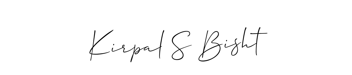 How to make Kirpal S Bisht signature? Allison_Script is a professional autograph style. Create handwritten signature for Kirpal S Bisht name. Kirpal S Bisht signature style 2 images and pictures png