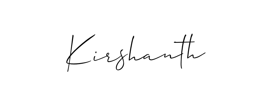 Create a beautiful signature design for name Kirshanth. With this signature (Allison_Script) fonts, you can make a handwritten signature for free. Kirshanth signature style 2 images and pictures png