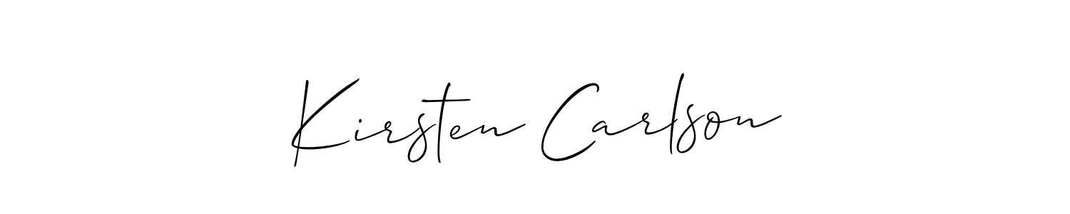 if you are searching for the best signature style for your name Kirsten Carlson. so please give up your signature search. here we have designed multiple signature styles  using Allison_Script. Kirsten Carlson signature style 2 images and pictures png
