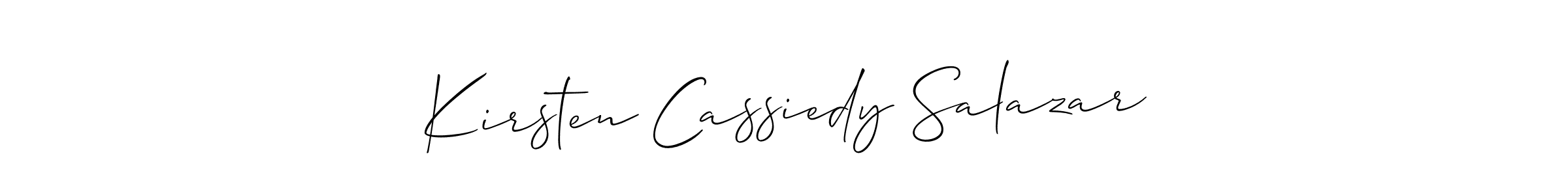 How to Draw Kirsten Cassiedy Salazar signature style? Allison_Script is a latest design signature styles for name Kirsten Cassiedy Salazar. Kirsten Cassiedy Salazar signature style 2 images and pictures png