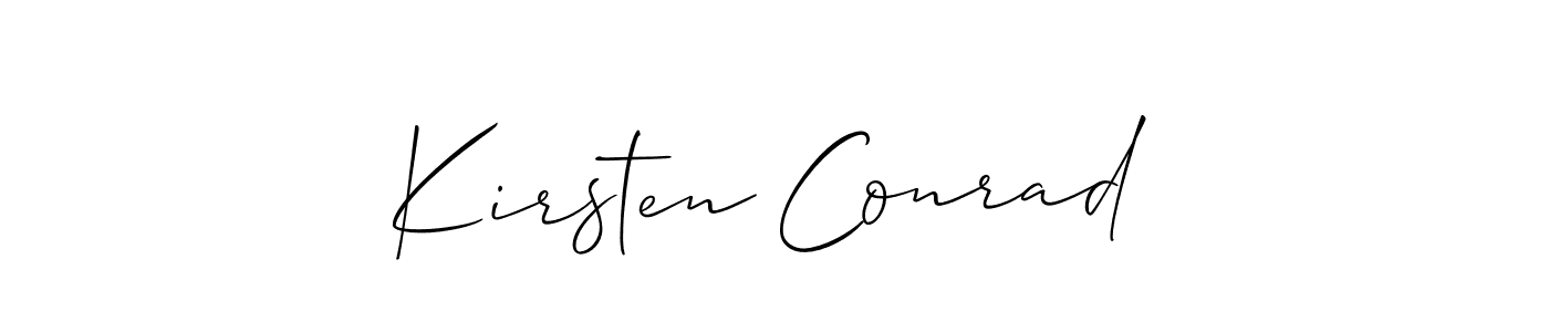 How to make Kirsten Conrad name signature. Use Allison_Script style for creating short signs online. This is the latest handwritten sign. Kirsten Conrad signature style 2 images and pictures png