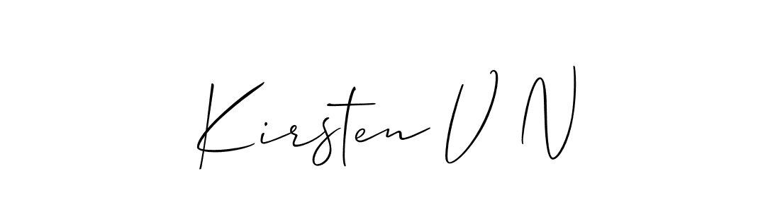 Create a beautiful signature design for name Kirsten V N. With this signature (Allison_Script) fonts, you can make a handwritten signature for free. Kirsten V N signature style 2 images and pictures png