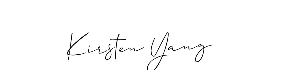 Also You can easily find your signature by using the search form. We will create Kirsten Yang name handwritten signature images for you free of cost using Allison_Script sign style. Kirsten Yang signature style 2 images and pictures png